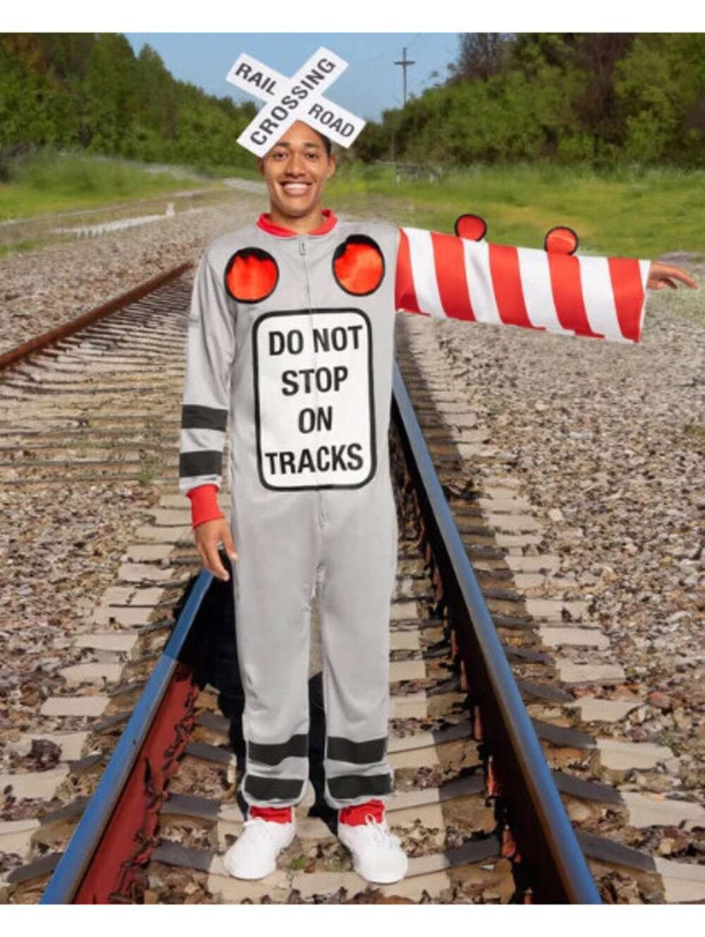 Tipsy Elves Men's Railroad Crossing Costume Signs NWT - Men's Size XL
